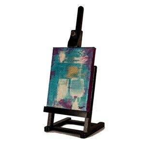 Original Acrylic Painting w/Easel "Caribbean Blue I" by Dawn M. Wayand Desk Art